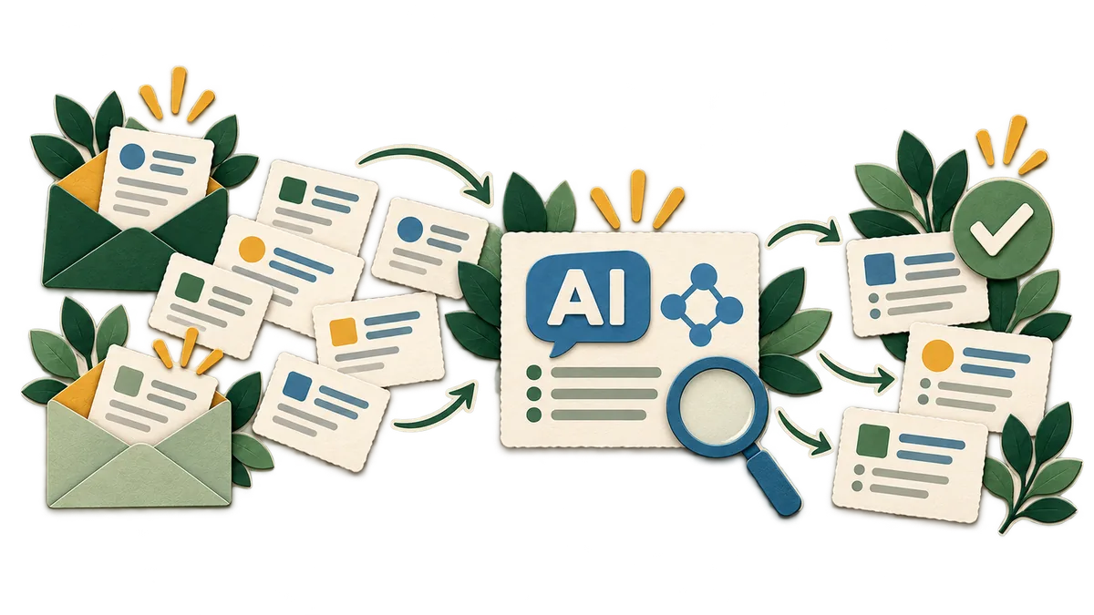 An AI assistant screens job alerts and listing cards into a shortlist for human review.
